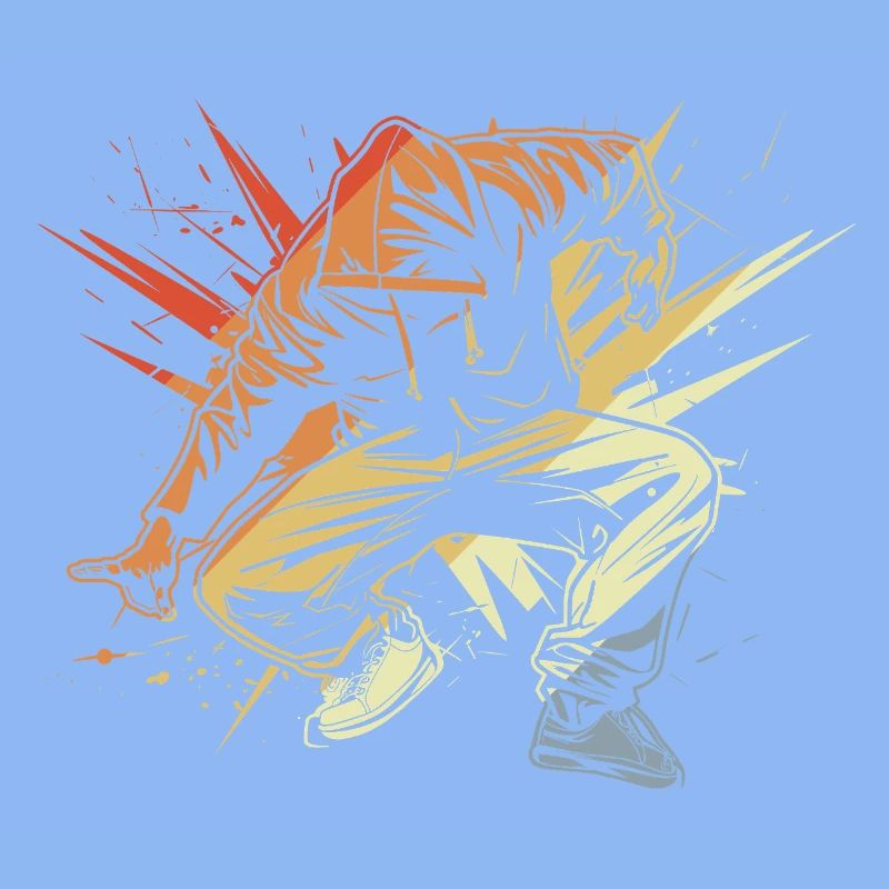 Breakdancer Zeichnung Vintage
