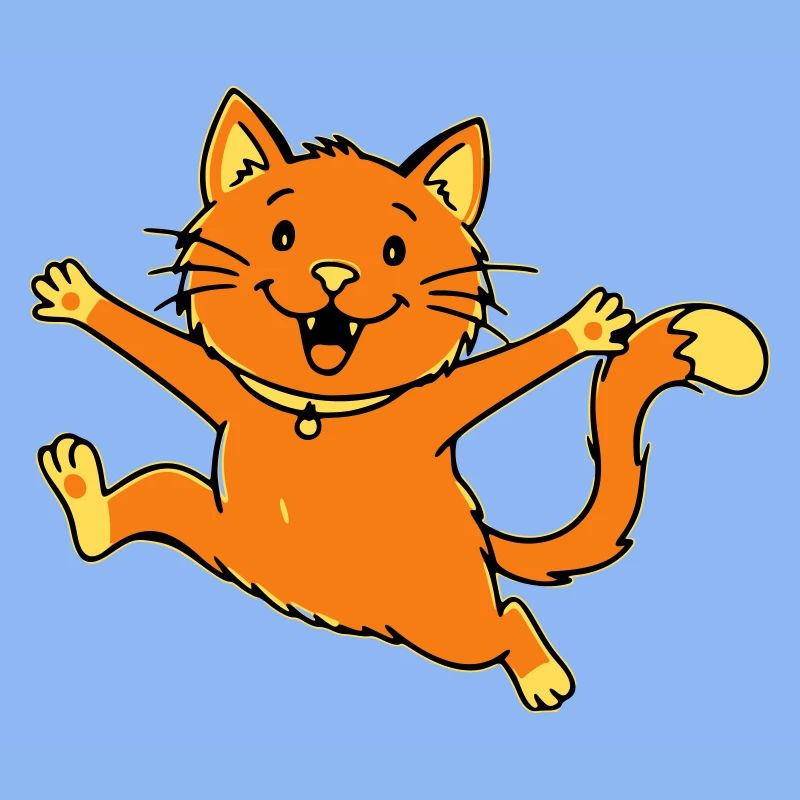Saut de chat de dessin animé joyeux
