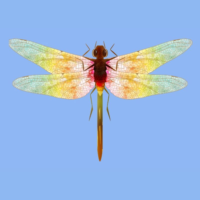 Libellule irisée – motif insecte en filigrane