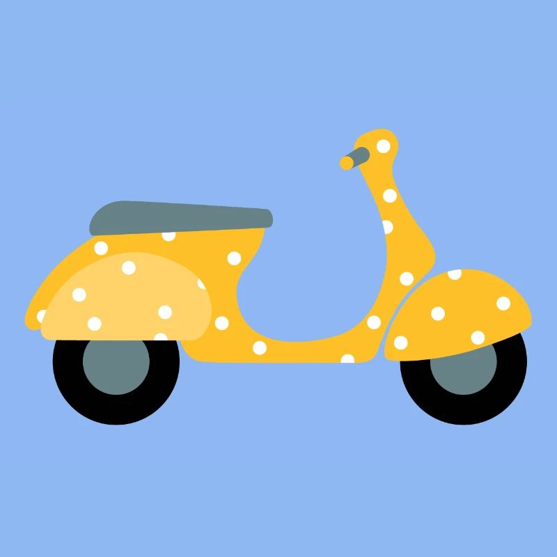 Scooter Dots Yellow Pattern Points Vacances Été Fun