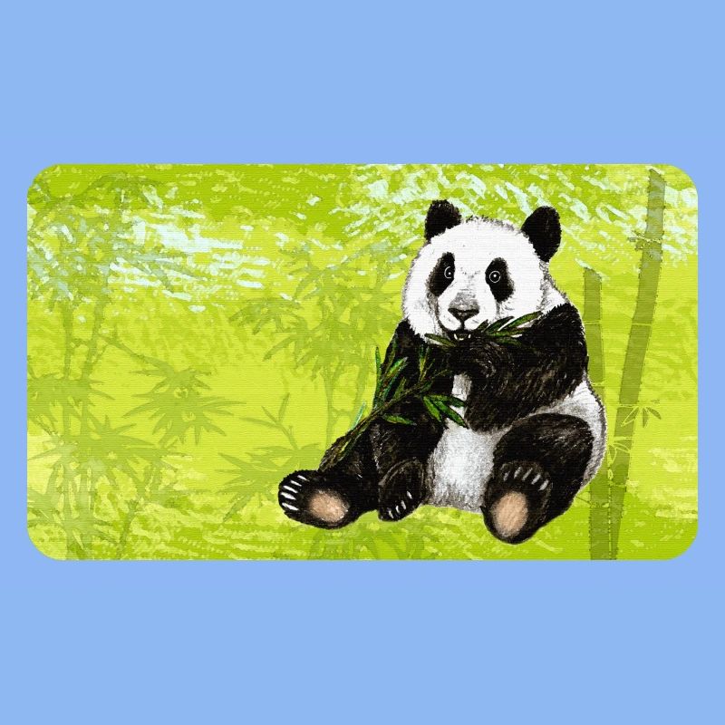 Ours panda mignon avec bambou dans la forêt de bambous