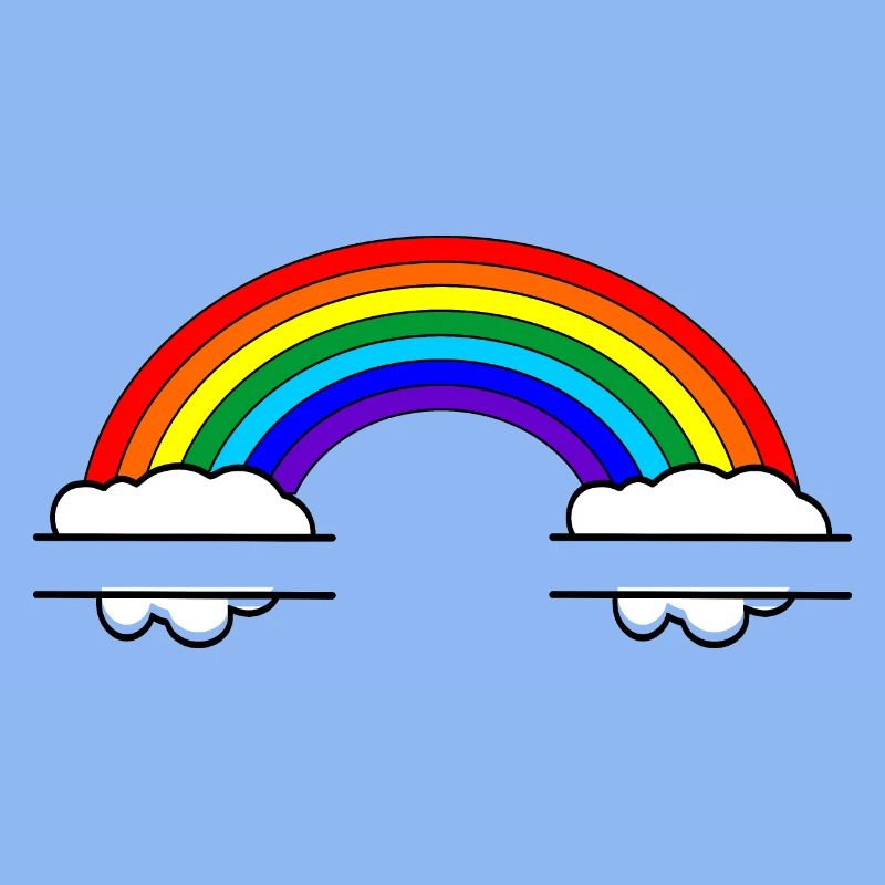 Rainbow with two name bubbles