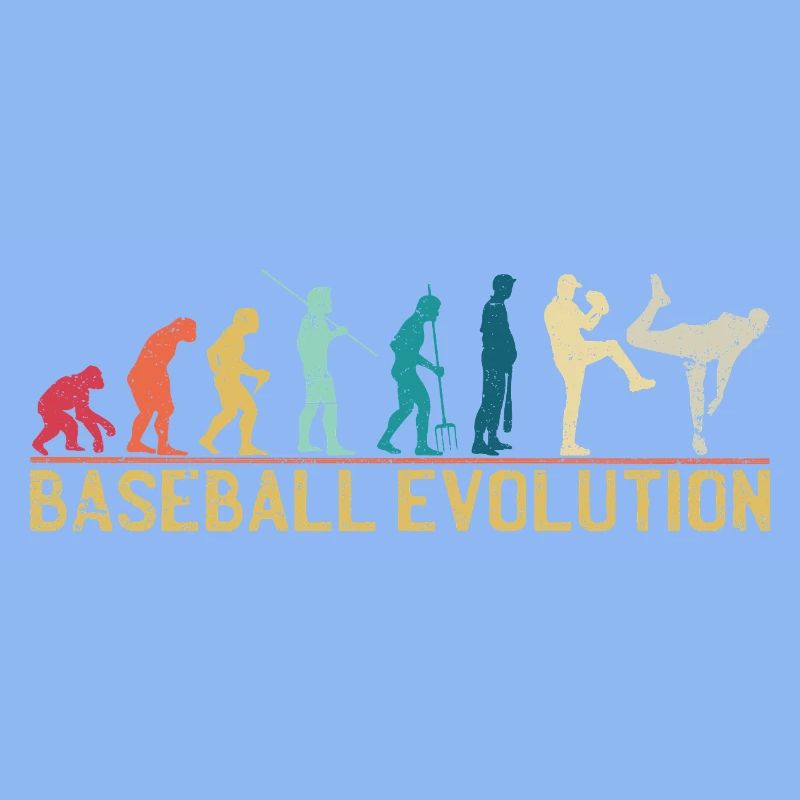 Baseball Evolution Illustration