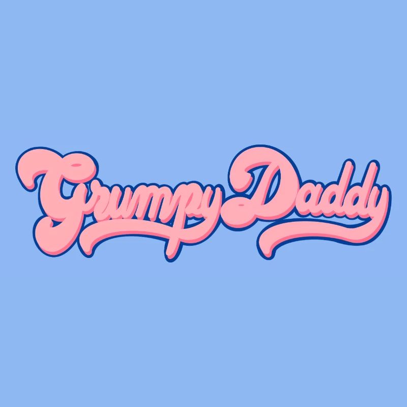 Grumpy Daddy Retro Script - Farbe "Bubble Gum"