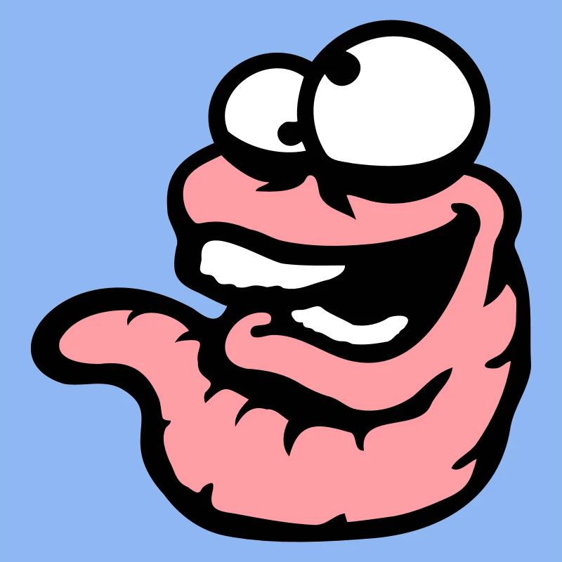 Worm Laughing Crazy Squinting Silly Stupid
