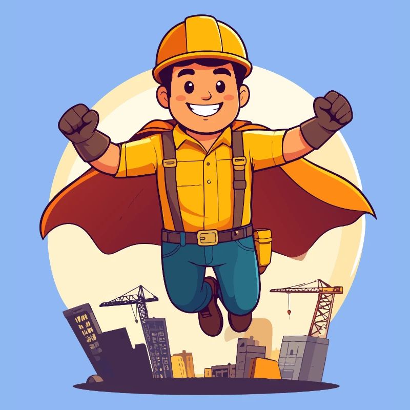 Construction Hero Superhero Construction Worker Construction Site Hero