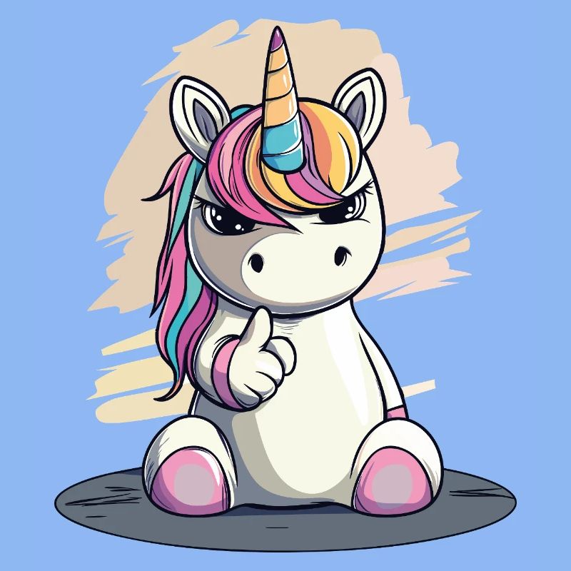 Licorne effrontée avec index – Mignon et cool