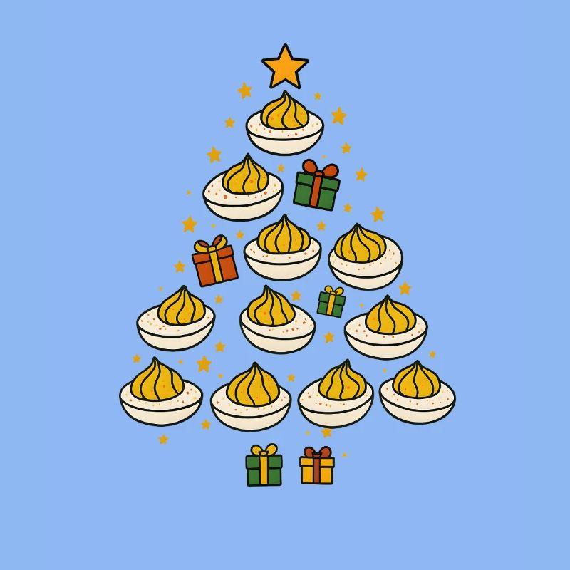 Deviled Egg Christmas Tree Funny Holiday Design