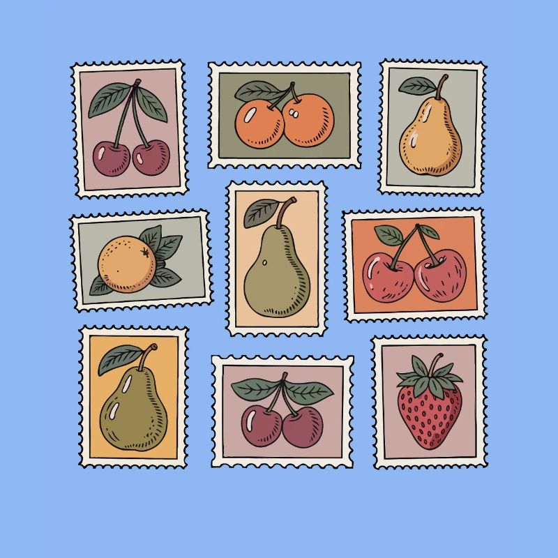 Pastel Fruit Stamp Pattern
