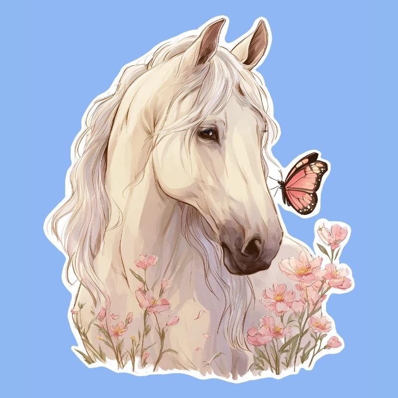 Cheval avec papillon