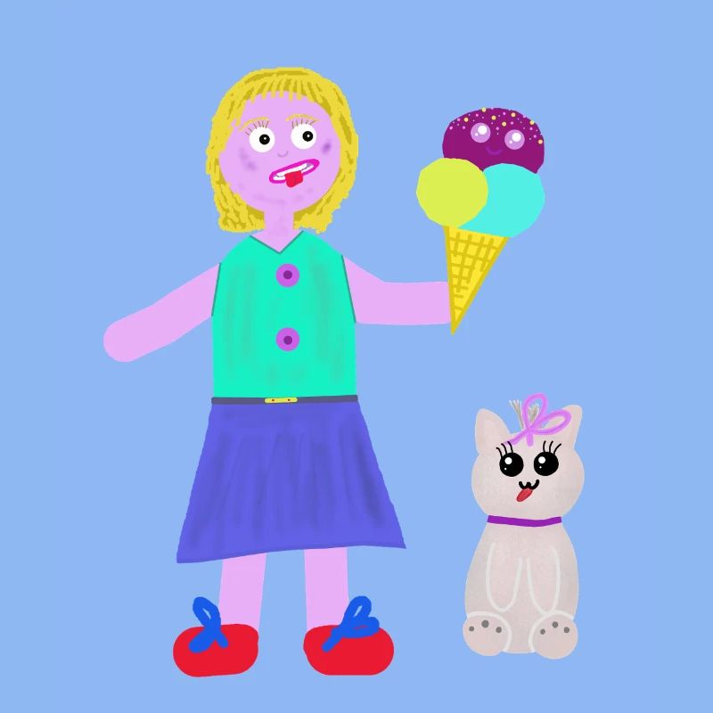 Eiscreme-Mädchen Eiscreme Eiswaffel Eis