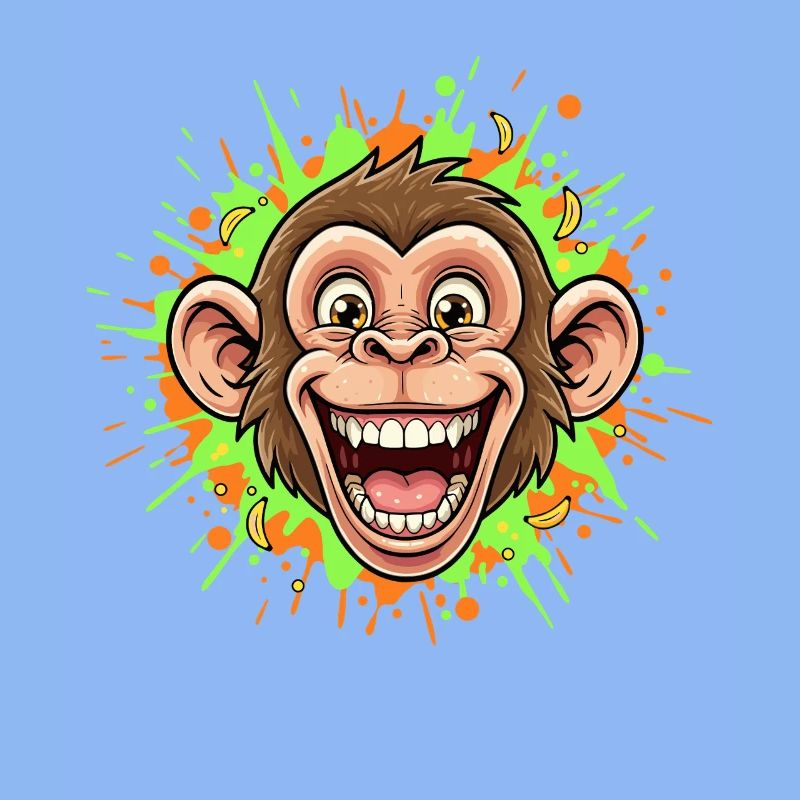 Laughing Monkey Neon Splash