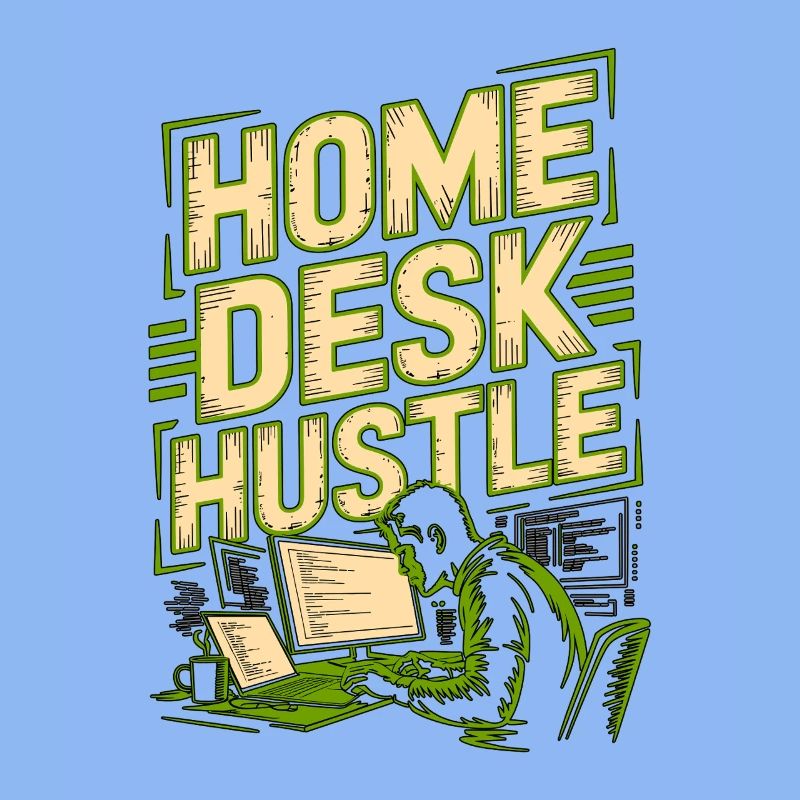 Remote Developer Home Desk Hustle Remote Coder