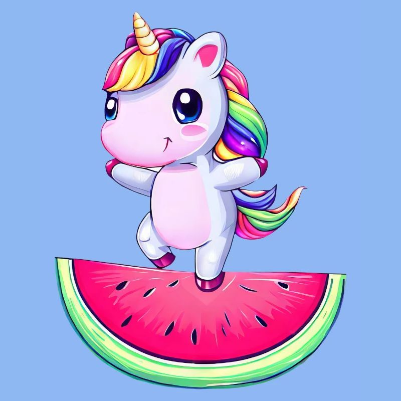 Licorne dansant sur pastèque - Drôle