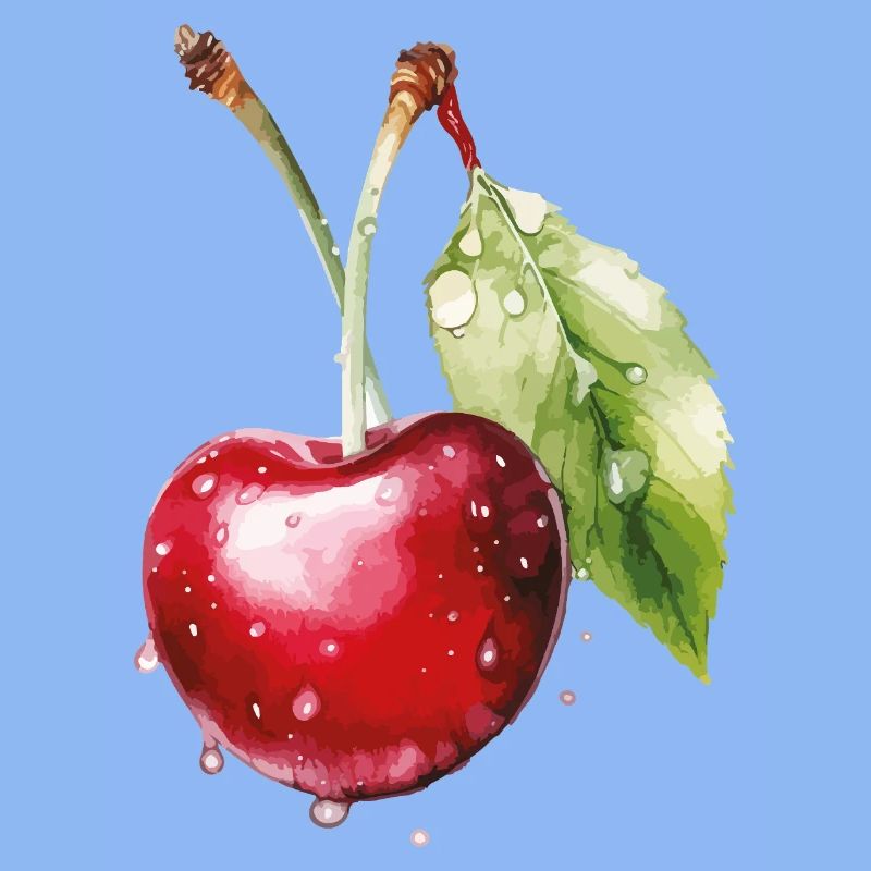 Fruchtige Kirsche mit Wassertröpfchen