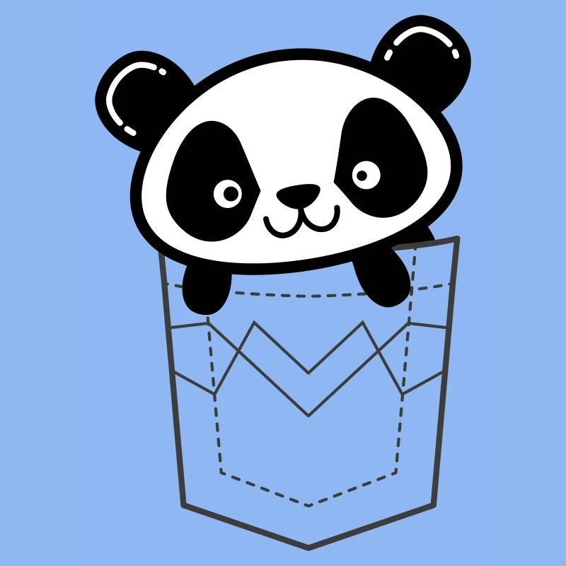 Panda lugt aus der Tasche