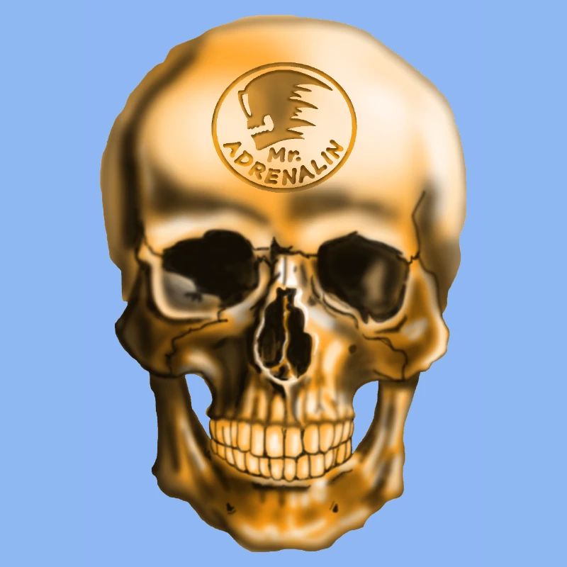 Schädel mit Adrenalin Emblem