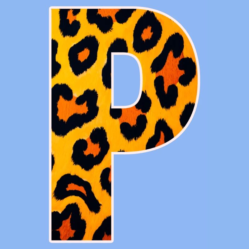 Leopard_Buchstabenmuster_ _P