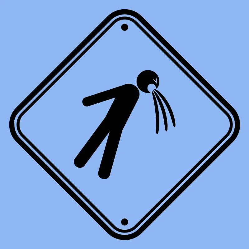 shield caution note vomit vomit