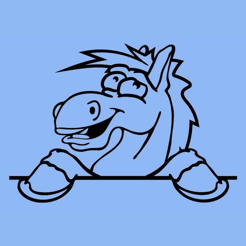 funny comic cartoon horse wall shield text empty u
