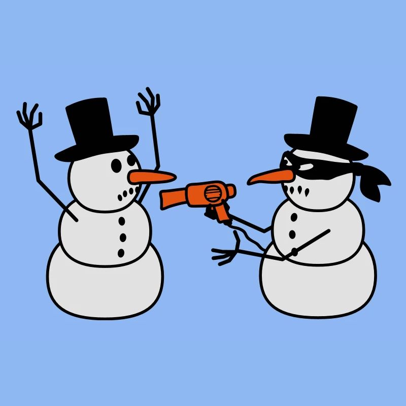 Evil Snowman Raid Robber Sèche-cheveux Funny Robbery