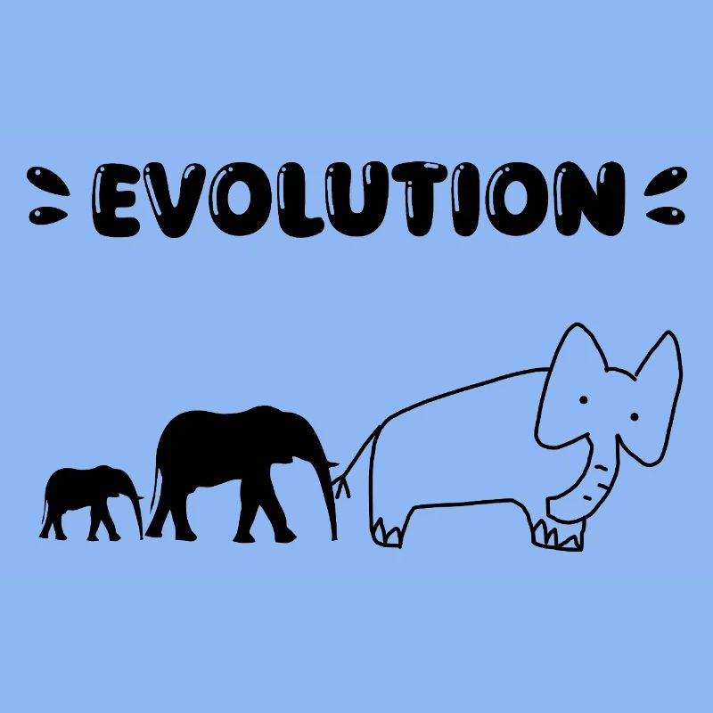Die Evolution der Elefanten – Lustige Stadien der Evolution.