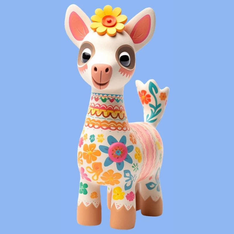Süßes Lama mit Blümchen Deko