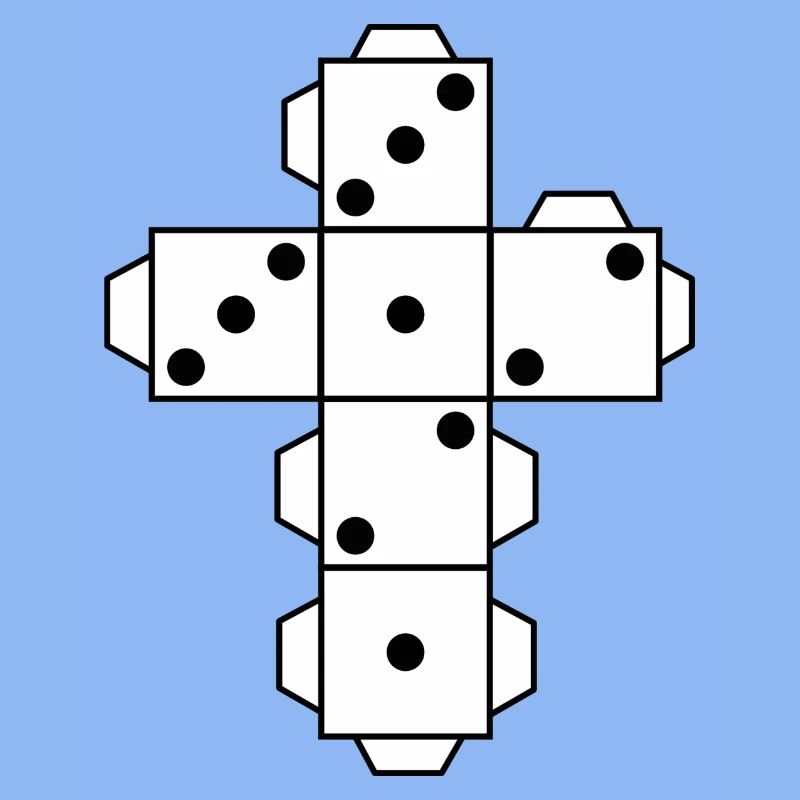 Dice Dice white dots eye fold folding cut