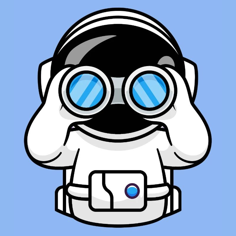 Astronaut mit Fernglas