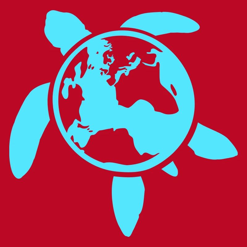 Turtle Earth Planet World Back Map Globe