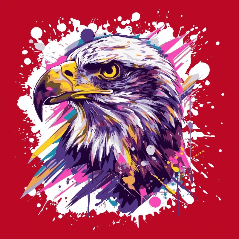 Color Explosion Eagle Head Art