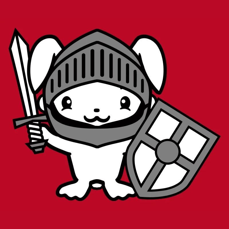 Lapin Chevalier Épée Bouclier Armure Casque Château Héros