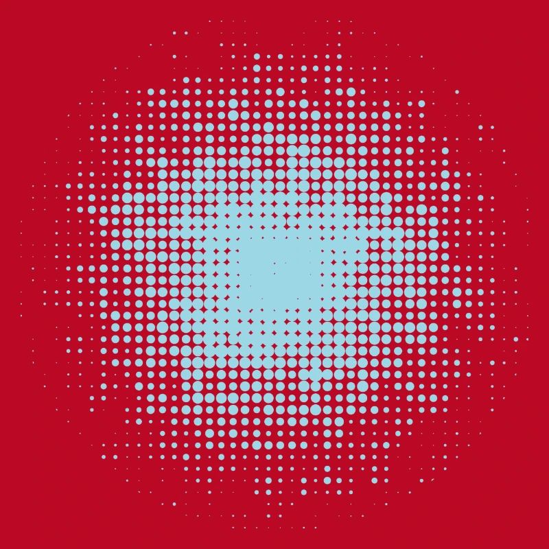 dotted round background light blue