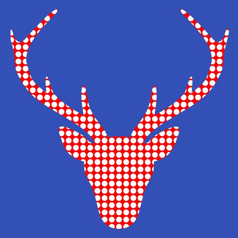 Red deer in dot pattern