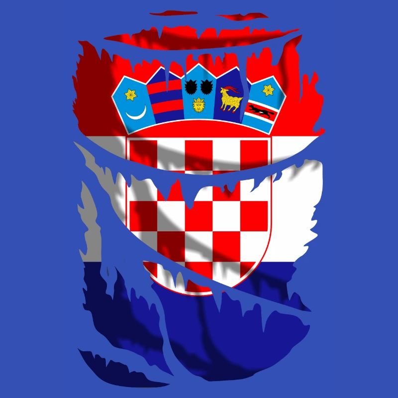 Flagge Kroatiens, zerbrochener oder zerrissener Stoffeffekt