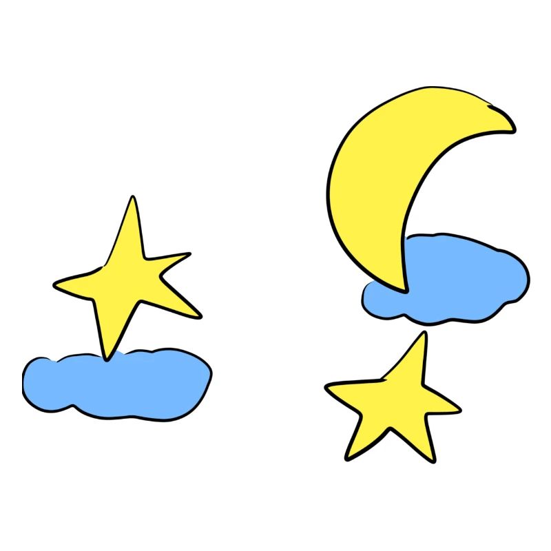 clouds stars moon sky night