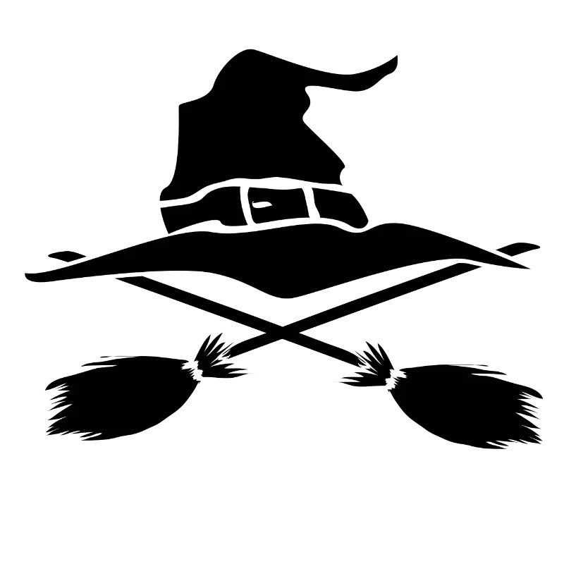 Halloween witch hat witch broom