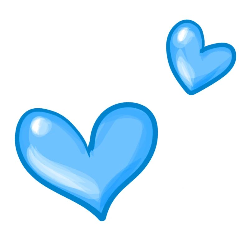 Deux cœurs bleus