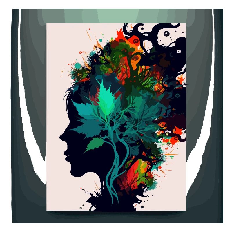 Cool Weed Head: Ein psychedelisches und abstraktes Kunstwerk