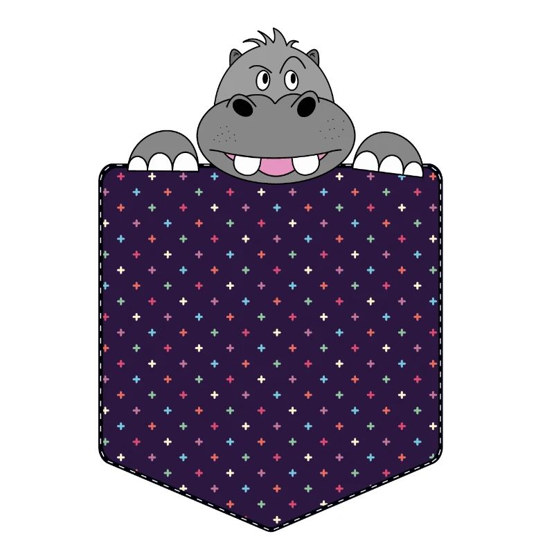 Brusttasche Hippo Flusspferd Nilpferd Geschenk
