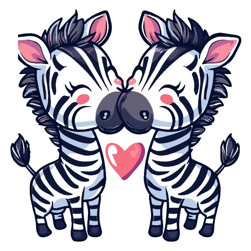Zebra Comic Paar Liebe