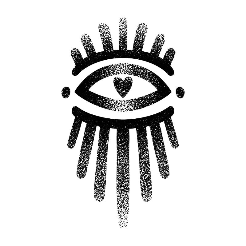 Oeil dotwork vertical