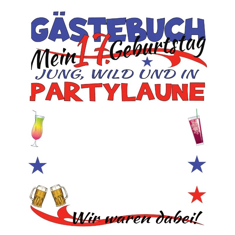 17. Geburtstag Mädchen & Junge Gästebuch