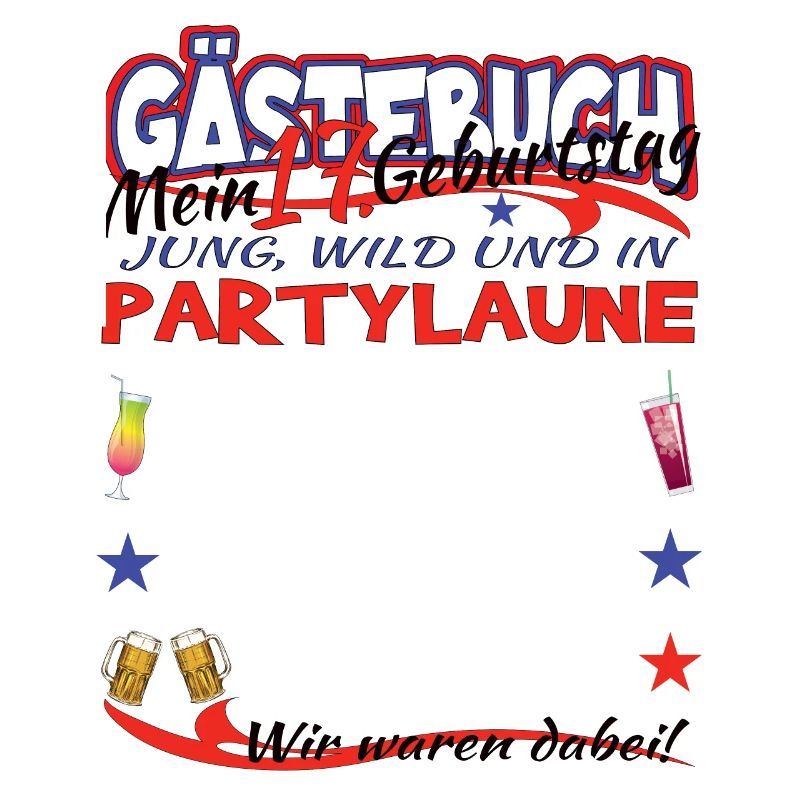 17. Geburtstag Mädchen & Junge Gästebuch