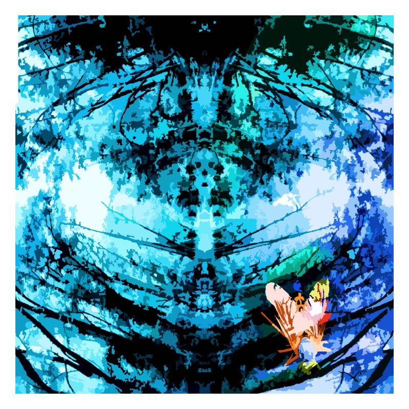 Blue Psychedelic Butterfly