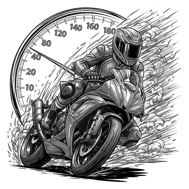 Biker driven by speed