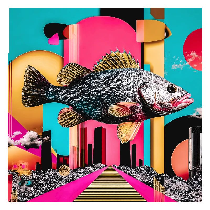 Floating Fish, Creative Collage