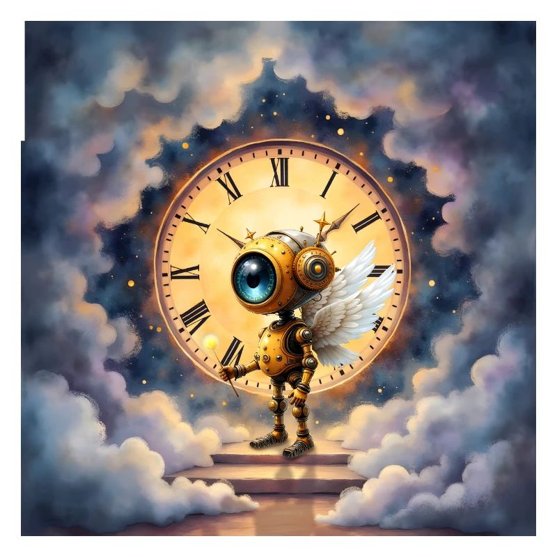 Winged Robot in Celestial Clock