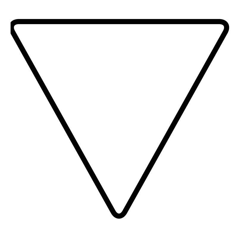 Triangle avec coins arrondis comme panneau d’avertissement