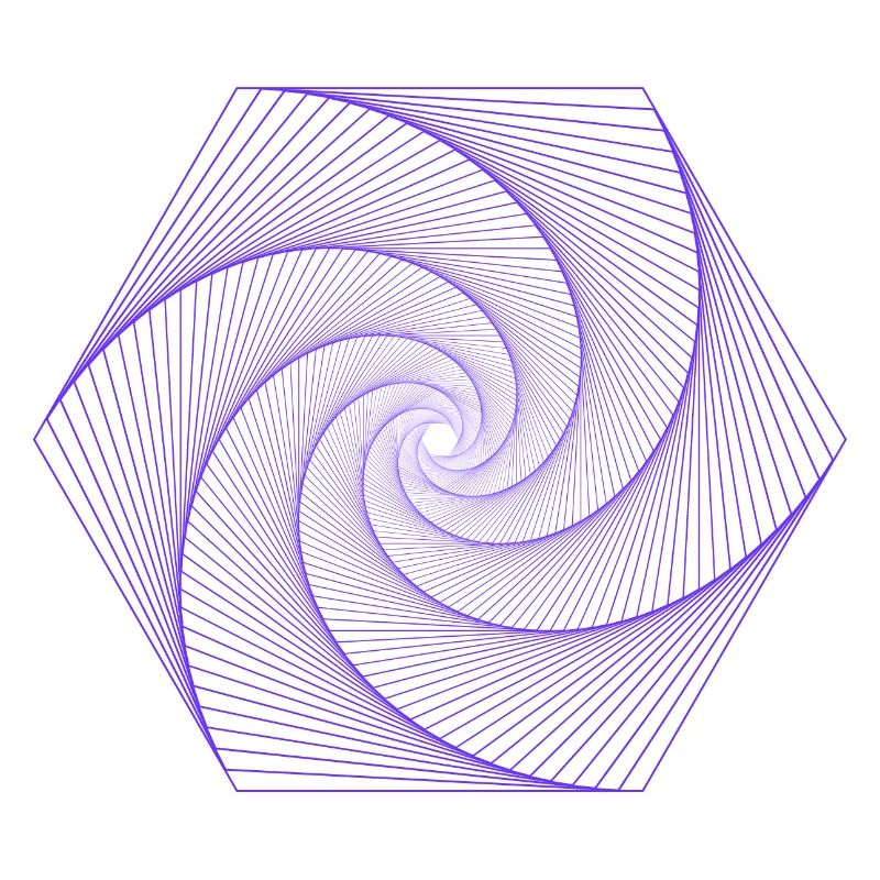 Spiral in hexagonal pattern